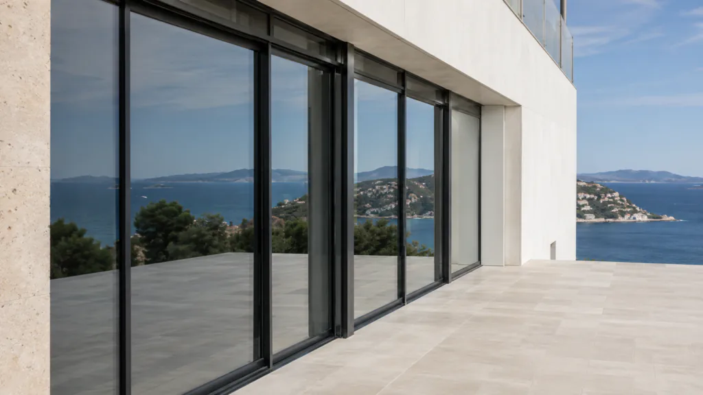 Menuiseries aluminium ouvertes sur le littoral méditerranéen